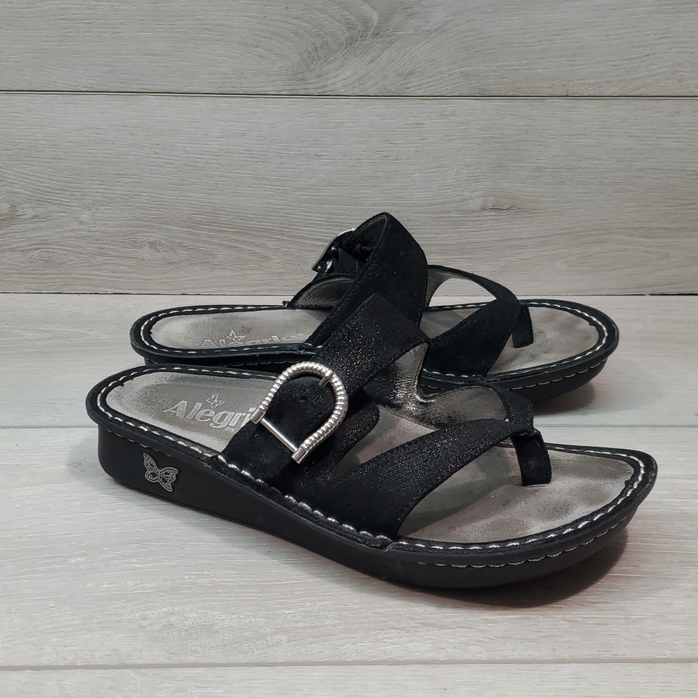 Alegria Women VAL-971 Suede Wedge Sandals shoes sz 37/7-7.5
